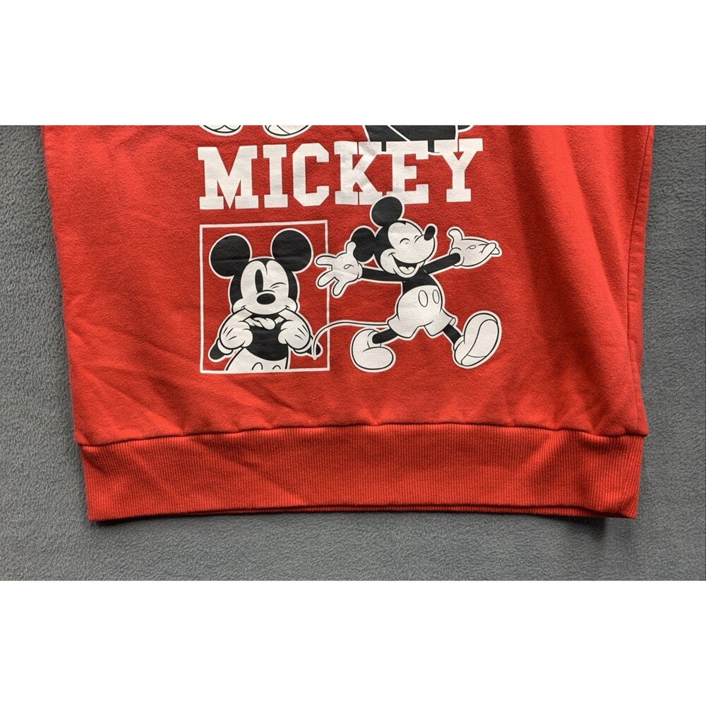 Walt Disney Mickey Mouse Graphic Crewneck Sweatshirt Long Sleeve Red Size Large - Picture 10 of 15